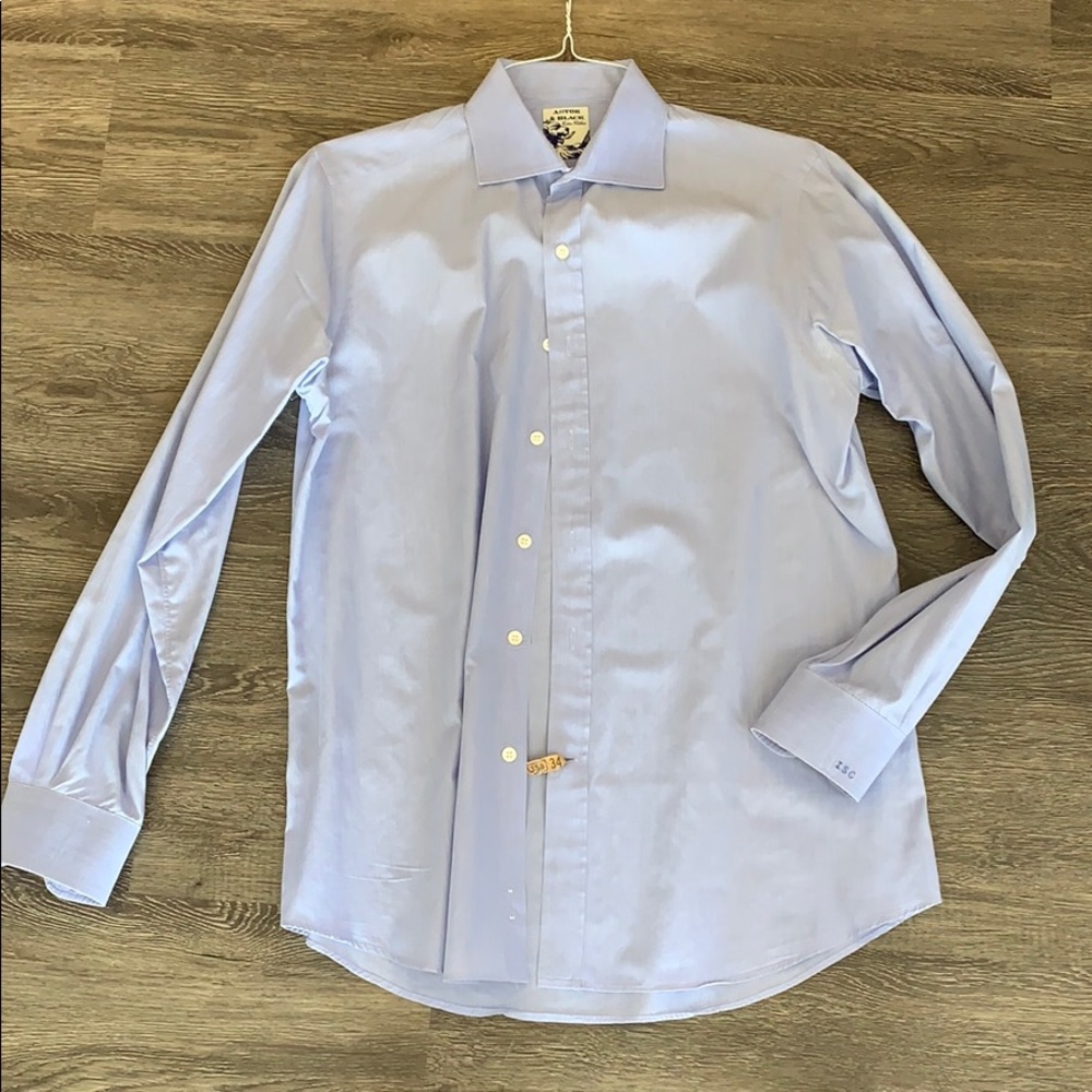 Astor and black custom men’s dress shirt